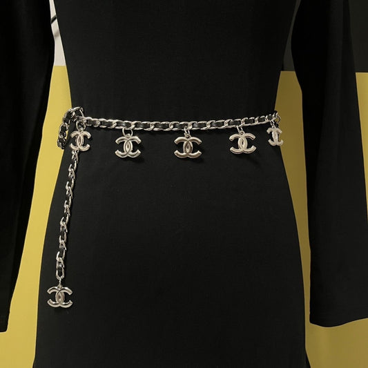 Multi-Charm Chain Waist Belt |Gold Silver & Black