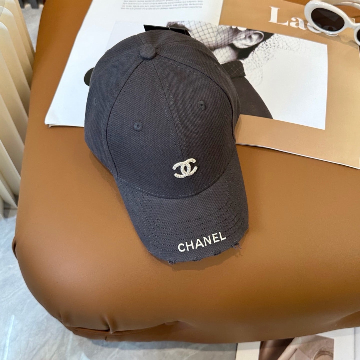 Washed Cotton Embroidered Letter Baseball Cap Women Hat