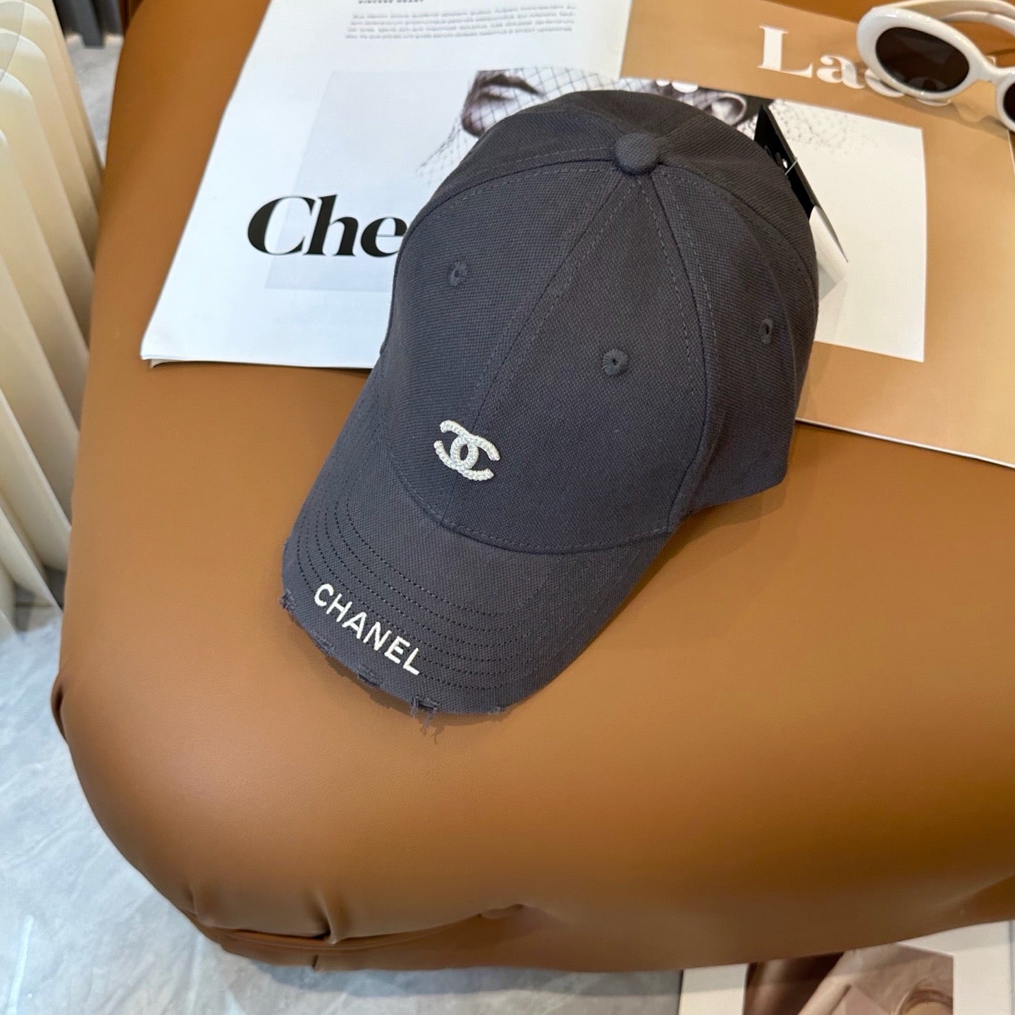 Washed Cotton Embroidered Letter Baseball Cap Women Hat