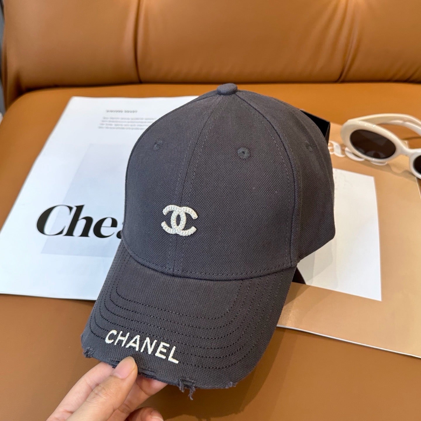 Washed Cotton Embroidered Letter Baseball Cap Women Hat