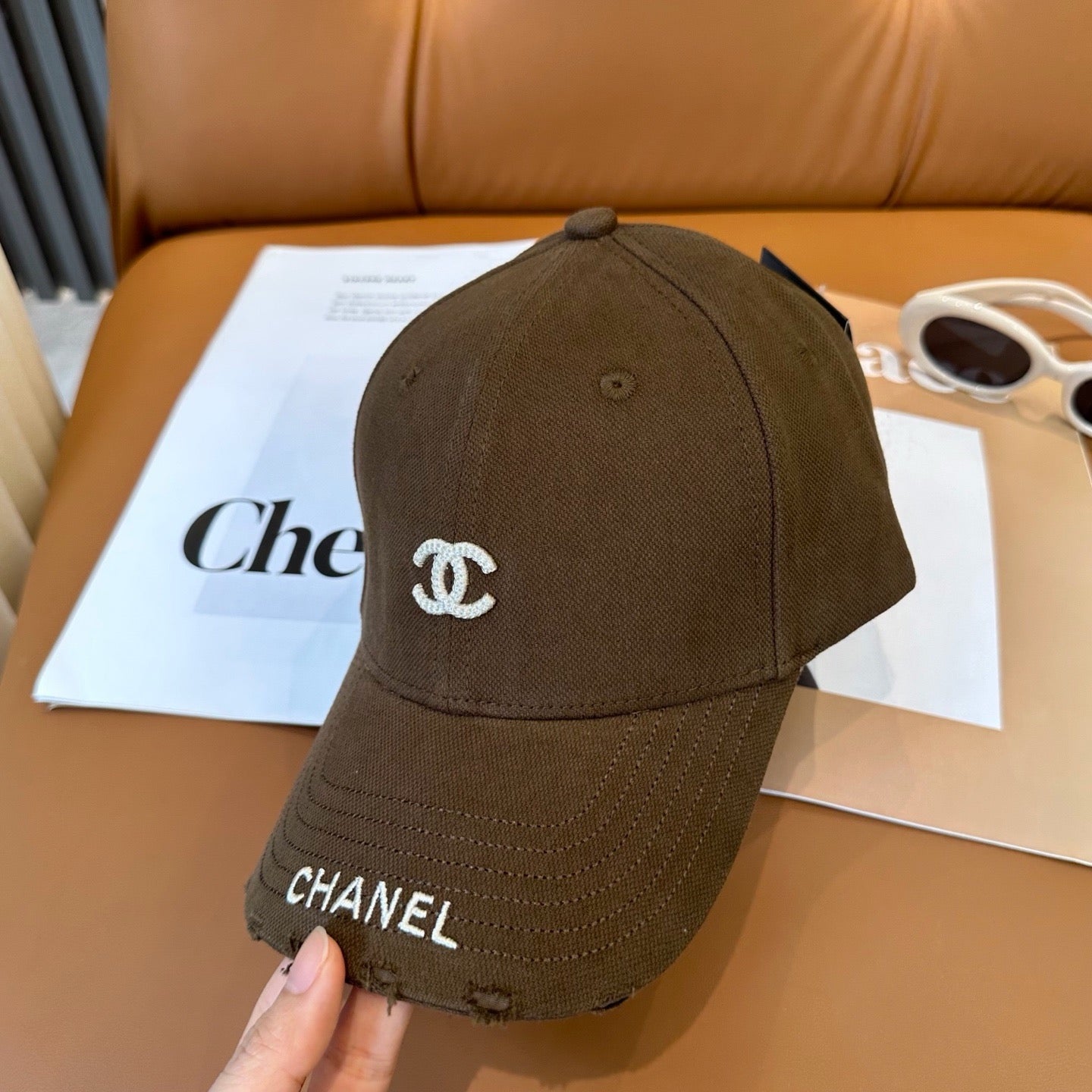 Washed Cotton Embroidered Letter Baseball Cap Women Hat