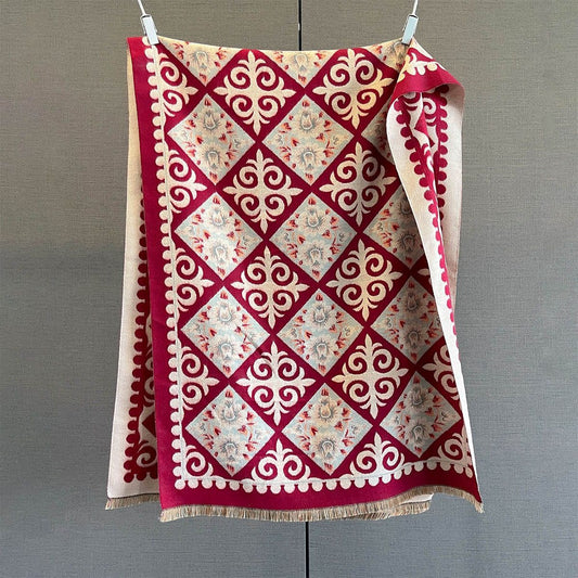 Classic Vintage Tribal Jacquard Cashmere Scarf