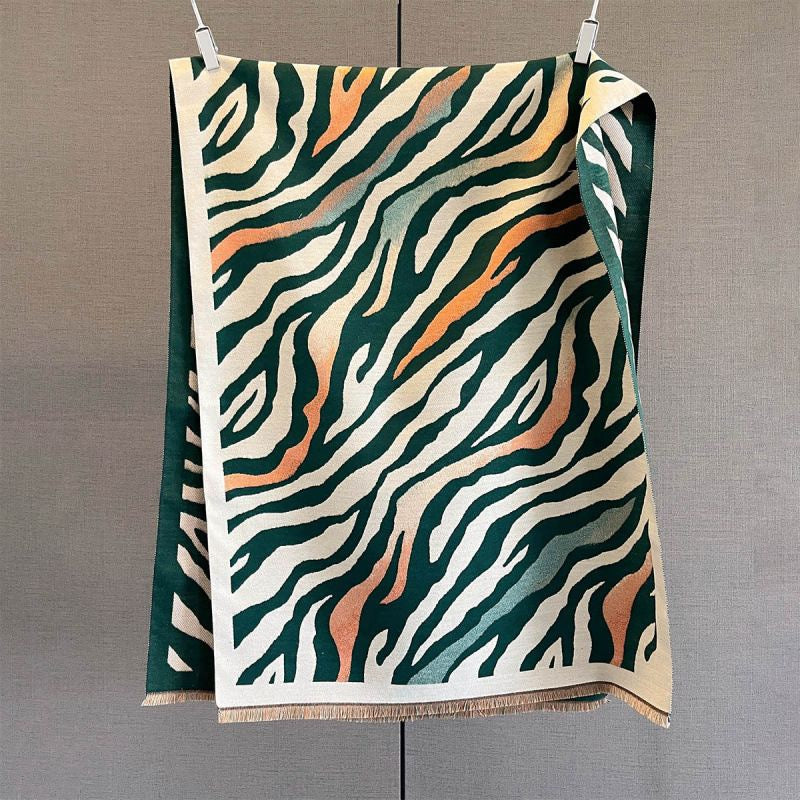 Zebra Stripe Faux Cashmere Winter Scarf