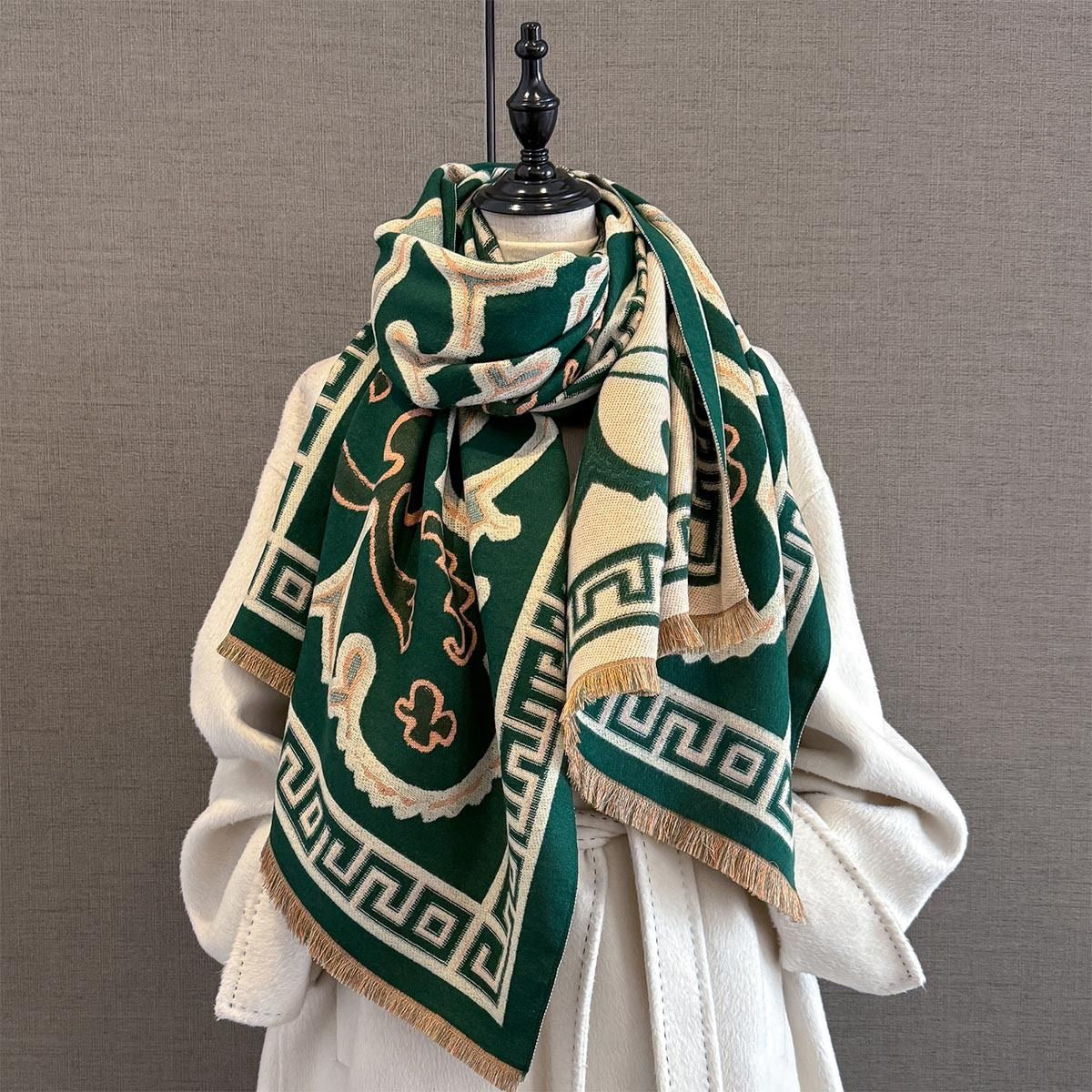 Classic Tribal Pattern Faux Cashmere Scarf