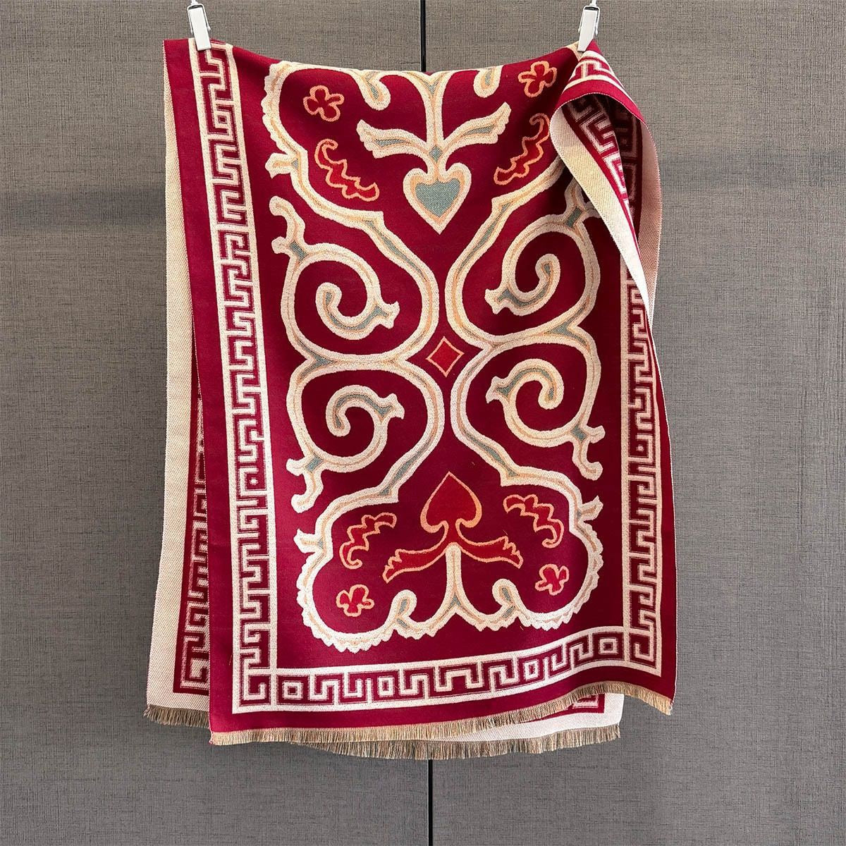 Classic Tribal Pattern Faux Cashmere Scarf