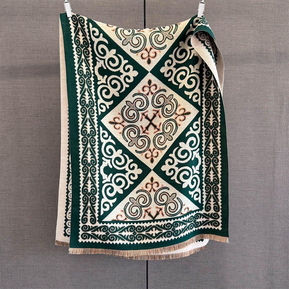 Boho Geometric Faux Cashmere Shawl Scarf