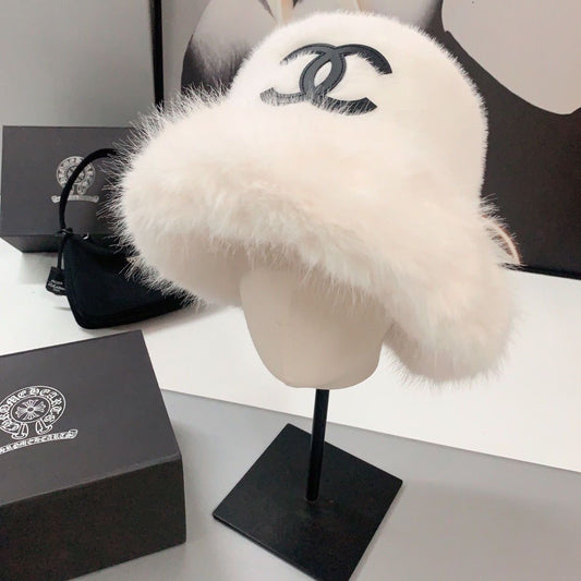 Women’s Faux Fur Bucket Hat Winter Warm Plush Furry Hat