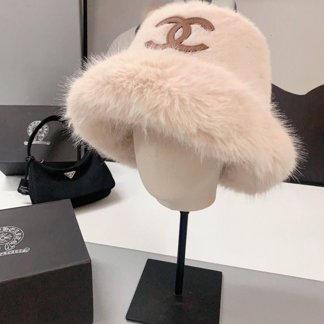 Women’s Faux Fur Bucket Hat Winter Warm Plush Furry Hat